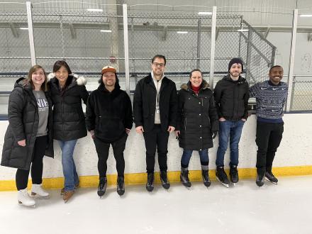 lab group photo at ice skating